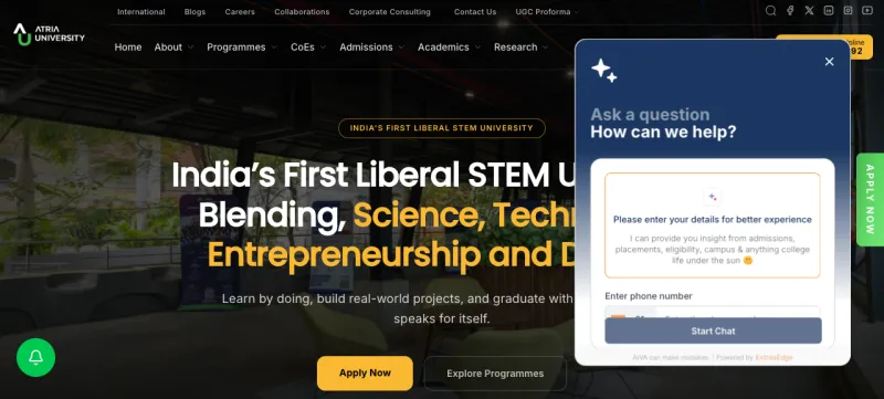 Atria University Website